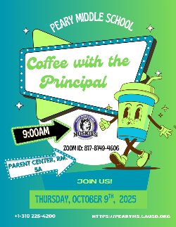 ¡Únase a nosotros para esta charla de café informativa con nuestro director!Please join us for this informative Coffee Chat with our Principal!